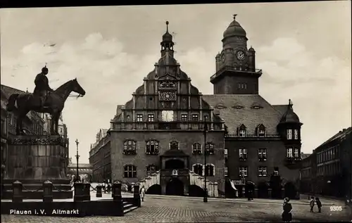 Ak Plauen im Vogtland, Altmarkt mit Bismarckdenkmal