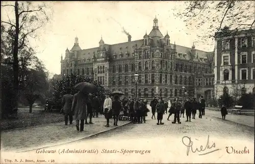 Ak Utrecht Niederlande, Gebäude, Staatsbahnverwaltung