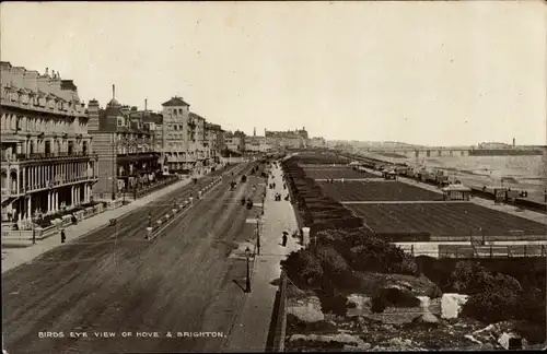 Ak Brighton und Hove East Sussex England, Promenade, Birds Eye