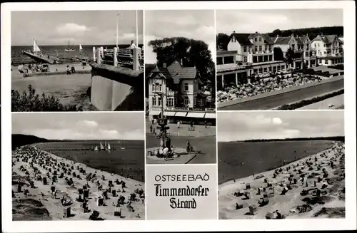 Ak Ostseebad Timmendorfer Strand, Teilansichten, Strand, Terrasse