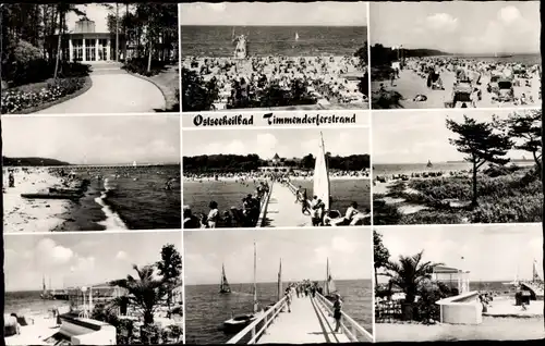 Ak Ostseebad Timmendorfer Strand, Seebrücke, Strand, Teilansichten
