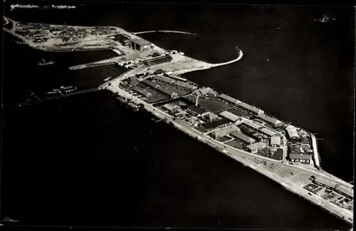 Ak Oostelijk Flevoland, Lelystad mit der Dieselpumpstation Wortmann, Meeresdeich, Schleuse