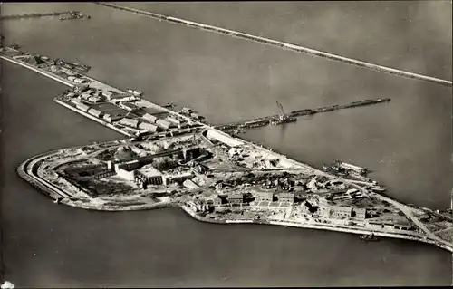 Ak Lelystad Flevoland, Blick nach Nordosten, Baustelle der Dieselpumpstation Wortmann