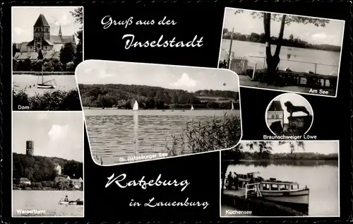 Ak Ratzeburg im Herzogtum Lauenburg, Küchensee, Dom, Wasserturm