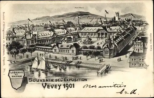 Ak Vevey Kanton Waadt, Ausstellung 1901, Ausstellungsgelände
