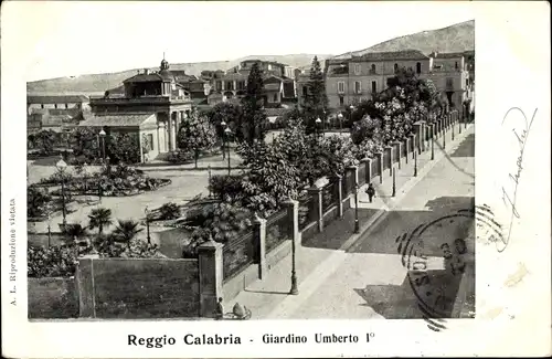 Ak Reggio Calabria, Garten Umberto 1.