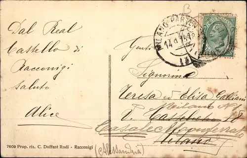 Ak Racconigi Cuneo Piemonte, Königlicher Palast