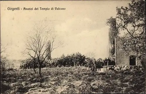 Ak Girgenti Agrigent Sicilia, Überreste des Vulkan-Tempels