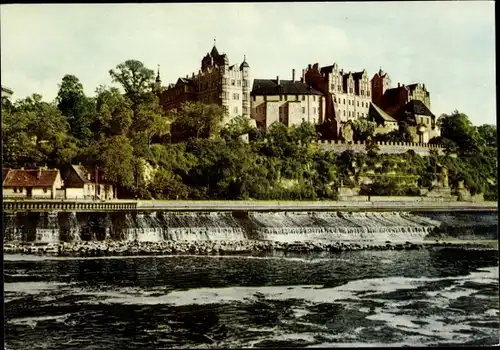 Ak Bernburg an der Saale, Schloss, Blick vom Rosenhag