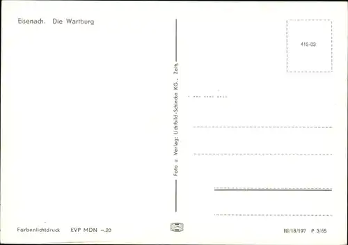 Ak Lutherstadt Eisenach in Thüringen, Wartburg