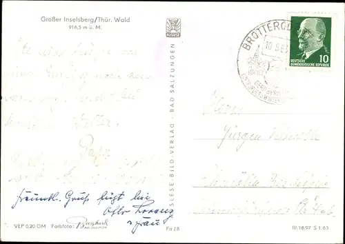 Ak Brotterode in Thüringen, Großer Inselsberg, Turm