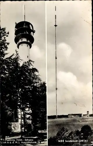 Ak Schönwalde am Bungsberg in Ostholstein, Aussichtsturm, NDR-Sendemast