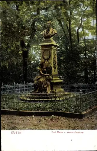 Ak Eutin, Carl Maria v. Weber Denkmal