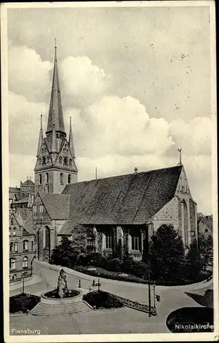 Ak Flensburg in Schleswig Holstein, Nikolaikirche