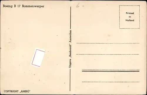 Künstler Ak Britisches Militärflugzeug, Boeing B 17, Bombenwerfer