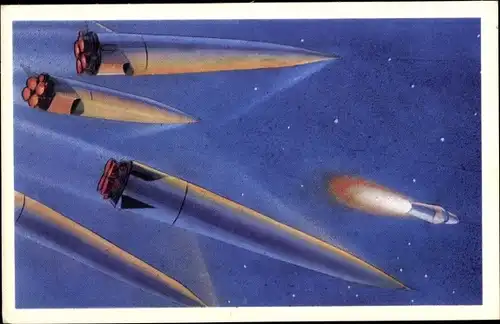 Künstler Ak Sokolov, Start eines Raumschiffes