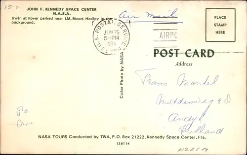 Ak John F. Kennedy Space Center, Apollo 15, James Irwin