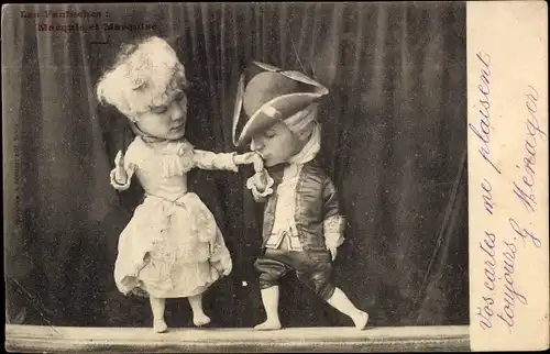 Ak Les Fantoches, Marquis et Marquise, Puppentheater