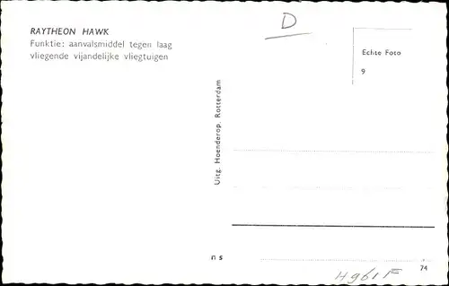 Ak Raytheon Hawk, niederländisches Militär, Flugabwehrrakete