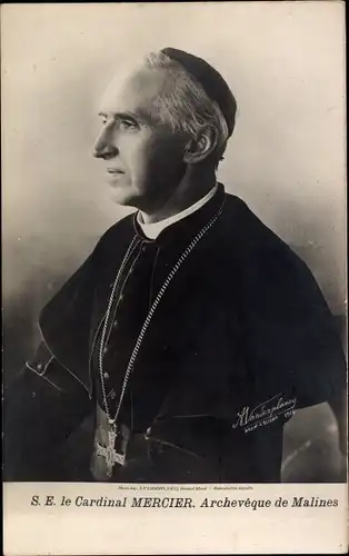 Foto Ak Désiré-Joseph Mercier, Belgischer Geistlicher, Erzbischof von Mechelen
