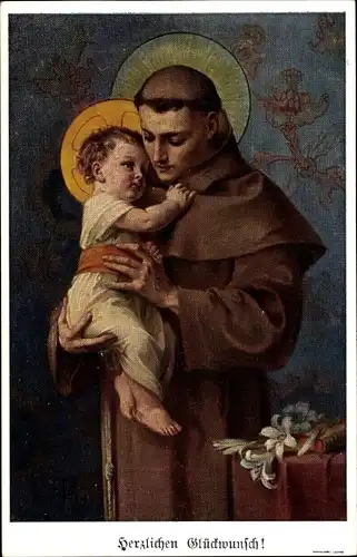 Künstler Ak Heiliger Antonius von Padua