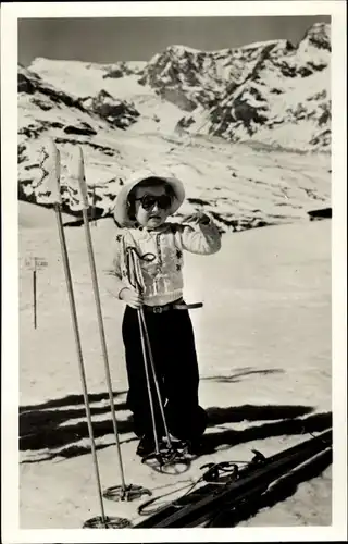 Ak Prinzessin Margriet der Niederlande, Winterurlaub, Zermatt 1948