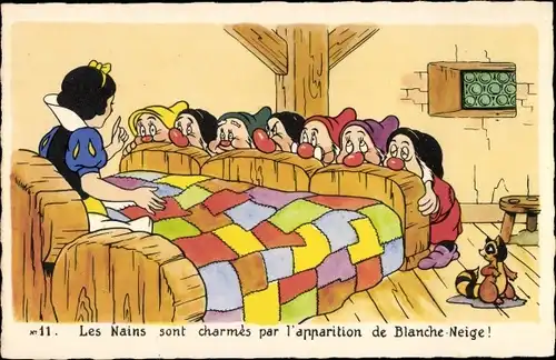 Künstler Ak Walt Disney, Schneewittchen, Zwerge