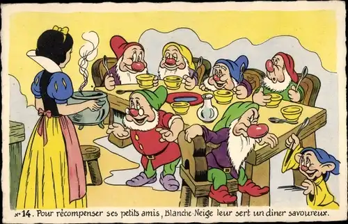 Künstler Ak Walt Disney, Schneewittchen, Zwerge