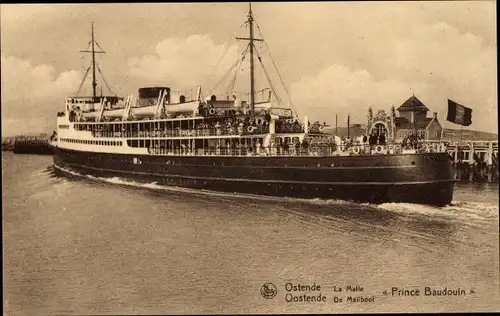 Ak Ostende, Prince Baudouin, Fährschiff