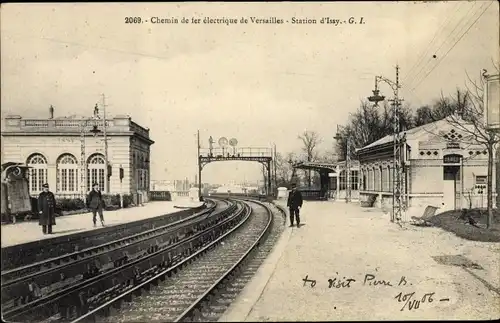 Ak Issy Hauts de Seine, Chemin de fer electrique de Versailles, Station