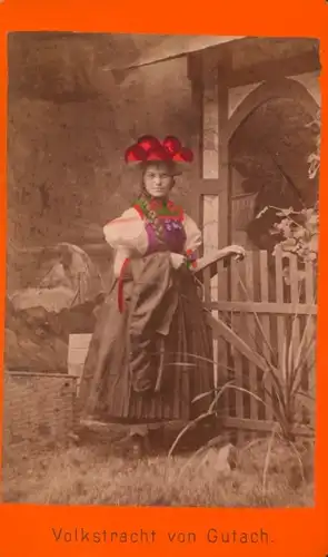 CdV Frau in Volkstracht aus Gutach, Schwarzwald, 1886