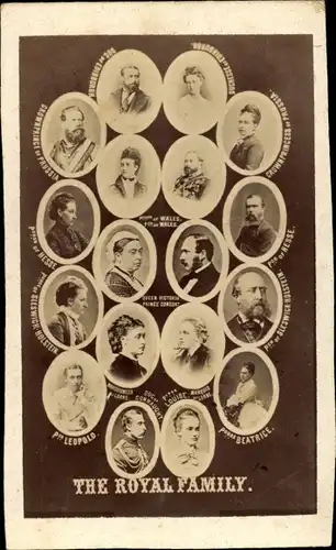 CdV Britisches Königshaus, Königin Victoria, Albert, Beatrice, Leopold, Louise