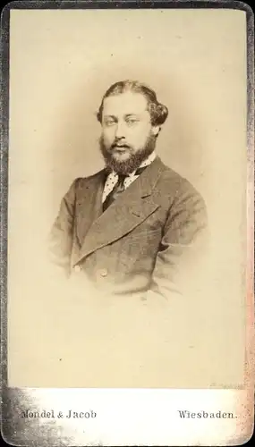 CdV Prinz Albert Eduard, später König Eduard VII, Portrait im Anzug