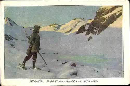 Künstler Ak Erler, Erich, Winterstille, Gemälde, Berge, Velhagen & Klasings Monatshefte