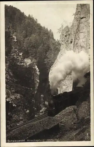 Ak Breitnau im Schwarzwald, Hirschsprung, Höllental, deutsche Eisenbahn, Dampflok