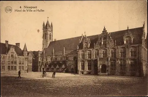 Ak Nieuport Bains Nieuwpoort Westflandern, Hotel de Ville et Halles