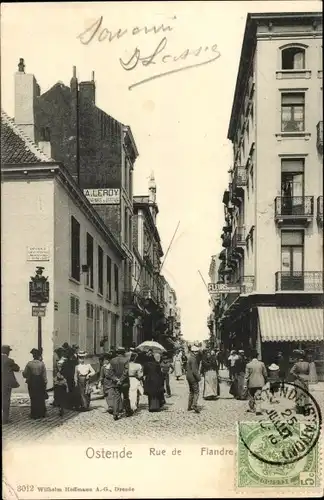 Ak Oostende Ostende Westflandern, rue de Flandre