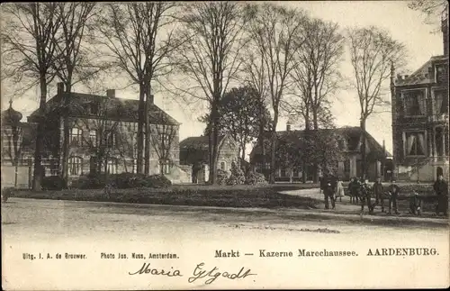 Ak Aardenburg Sluis Zeeland Niederlande, Markt, Kaserne Marechaussee