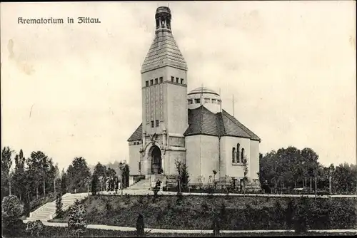 Ak Zittau Sachsen, Krematorium