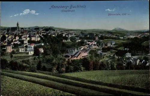 Ak Annaberg Buchholz im Erzgebirge, Panorama mit Bärenstein