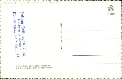 Ak Schauspielerin Sabine Bethmann, Portrait, Film Das Donkosakenlied, Autogramm