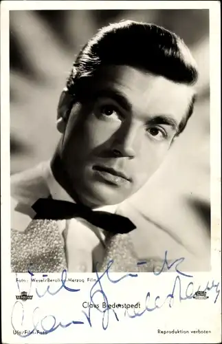 Ak Schauspieler Claus Biederstaedt, Portrait, Film Schwarzwaldmelodie, Autogramm