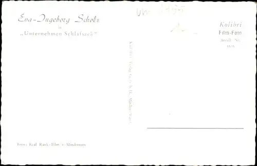 Ak Schauspielerin Eva Ingeborg Scholz, Portrait, Autogramm
