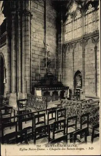 Ak Mantes sur Seine Yvelines, Kirche Notre-Dame, Kapelle Saints-Anges