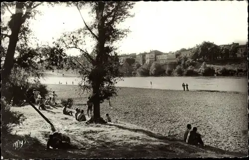 Ak La Magistere Lamagistere Tarn et Garonne, Strand an der Garonne