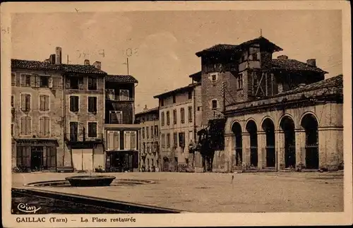 Postkarte Gaillac Tarn, La Place restauriert