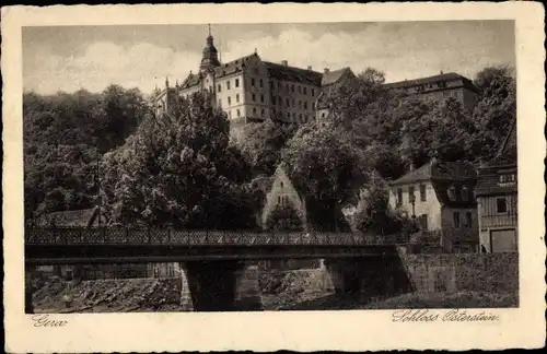 Ak Gera in Thüringen, Schloss Osterstein, Brücke