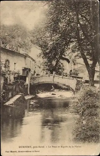 Ak Durfort Tarn, Brücke und Rigole de la Plaine