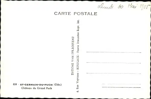 Postkarte Saint-Germain-du-Puch Gironde, Chateau du Grand Puch