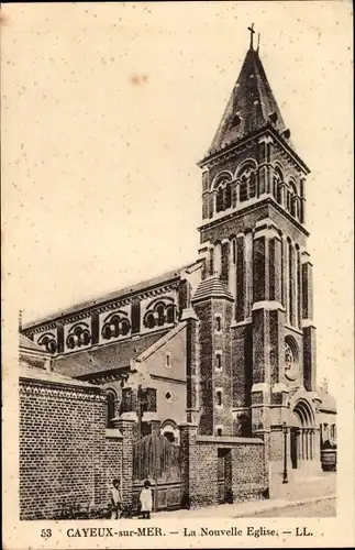 Ak Cayeux sur Mer Somme, Neue Kirche